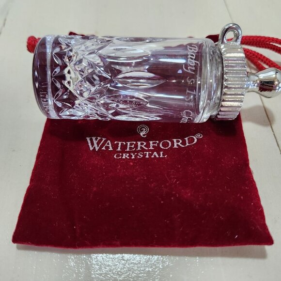 Vintage Waterford Crystal “Baby’s First Christmas” Baby‎ Bottle w/ Velvet Bag - Picture 7 of 12